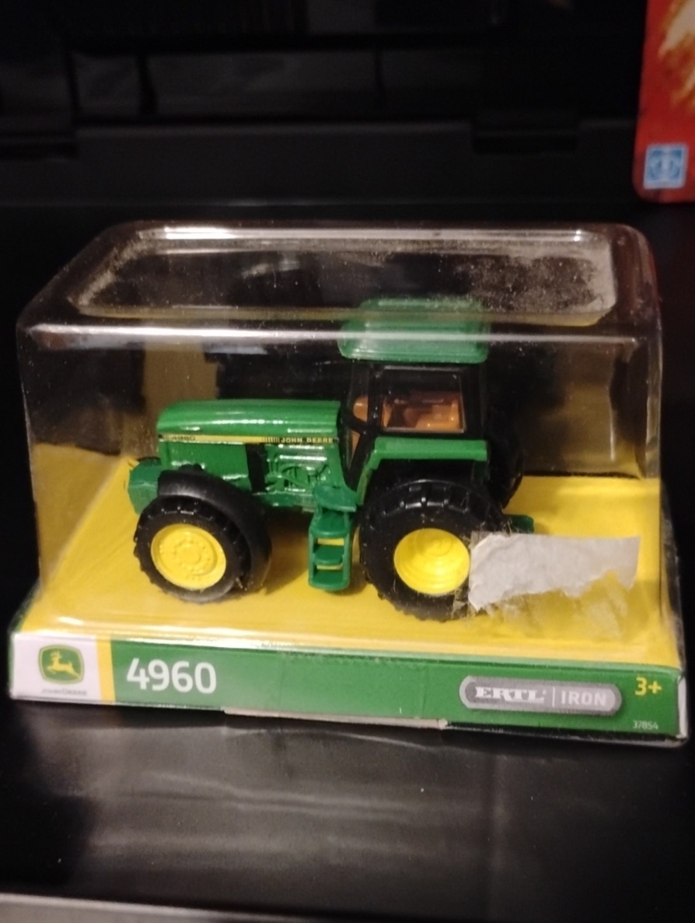 (#11) John Deere 4960 Die-Cast Green & Yellow Toy Mini Tractor